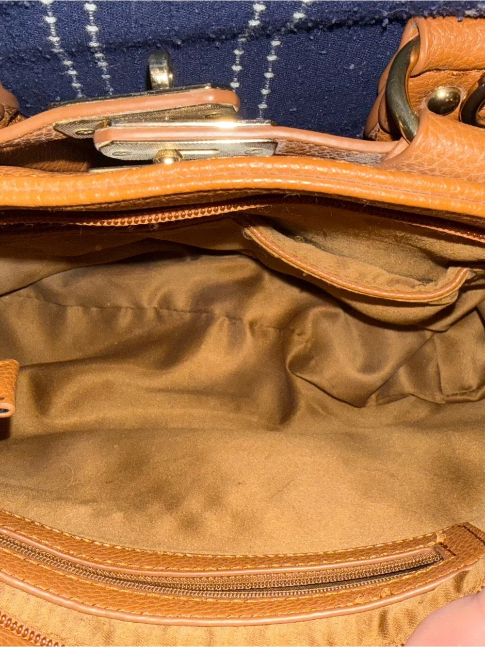 Danbury Mint Personalized “CS” Initial Brown Satchel Handbag
